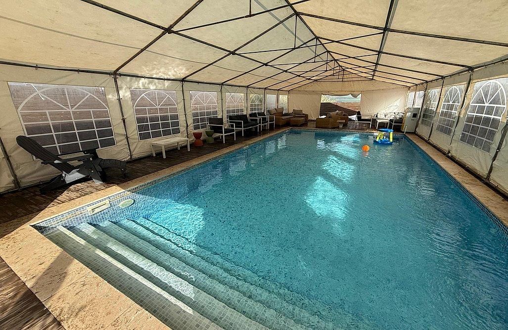 92507 הבריכה בחורף, נחלים בקתות בטבע, צימר  ביבנאל צימרים - Zimer 4 U