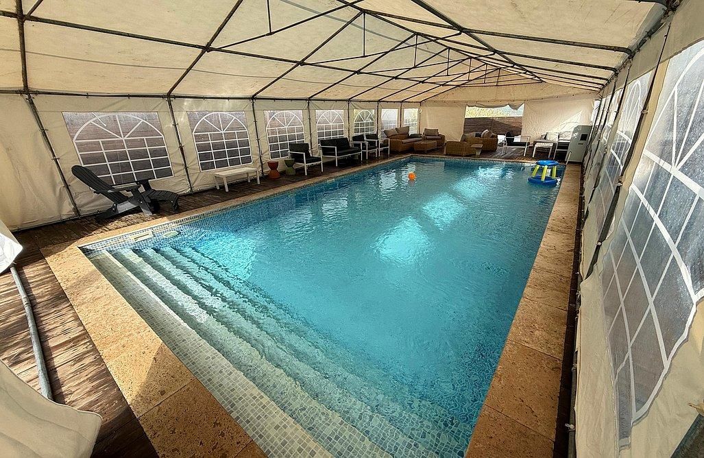 92511 הבריכה בחורף, נחלים בקתות בטבע, צימר  ביבנאל צימרים - Zimer 4 U